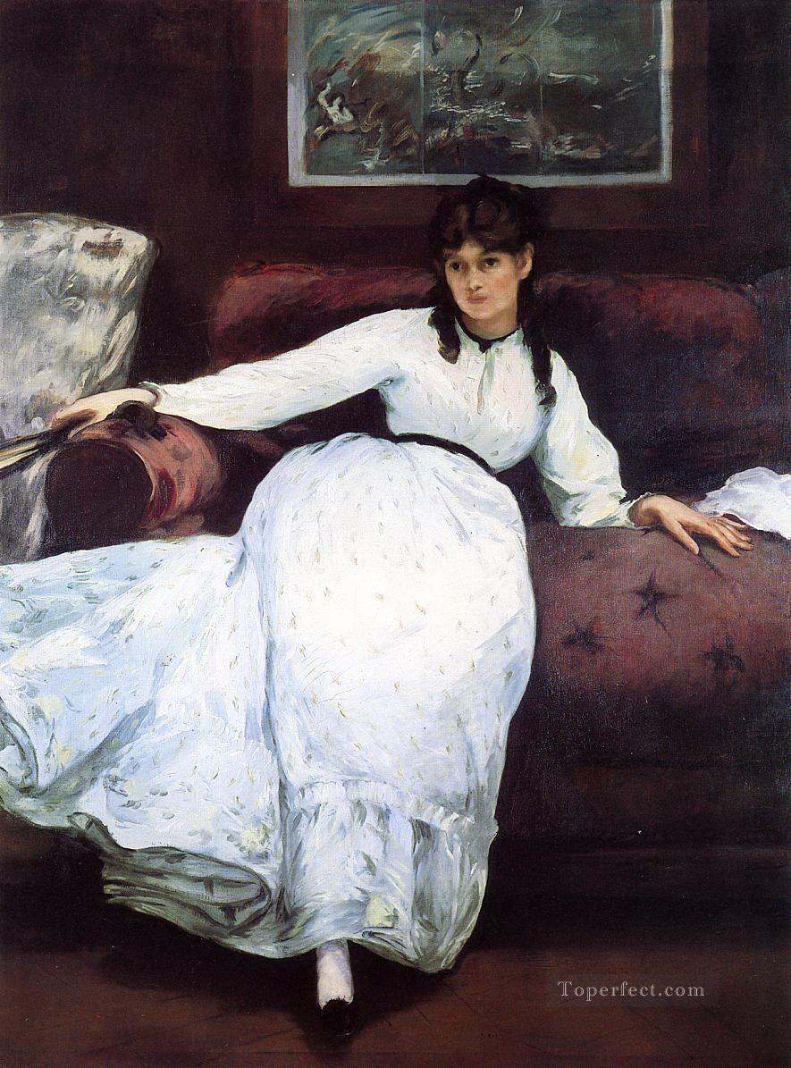 The Rest portrait of Berthe Morisot Eduard Manet Oil Paintings